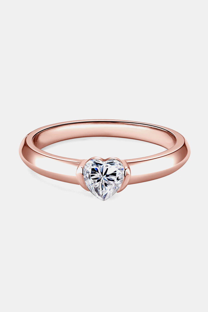 Heart-Shaped Moissanite Solitaire Ring
