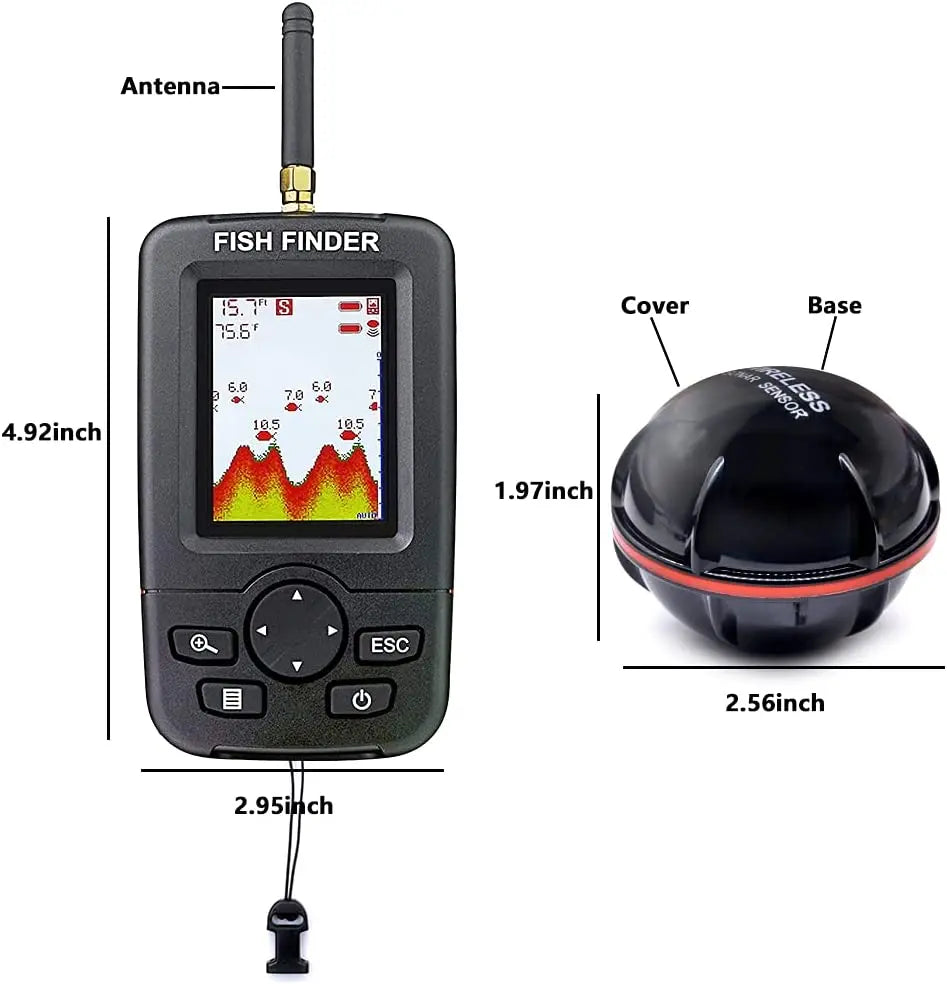 Portable Wireless Fish Finder – Sonar Fishing Alert & Underwater Echo Sounder for Accurate Fish Detection - Moss Roze
