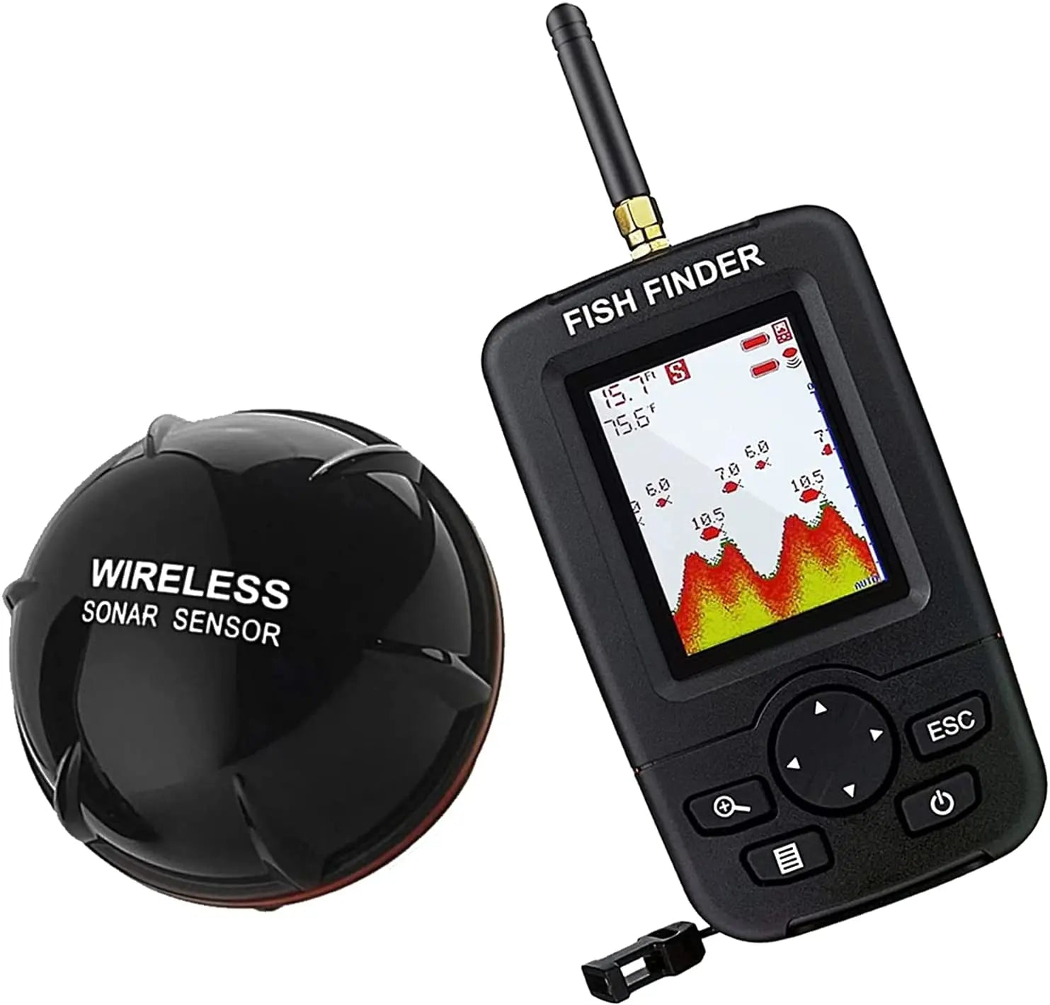 Portable Wireless Fish Finder – Sonar Fishing Alert & Underwater Echo Sounder for Accurate Fish Detection - Moss Roze