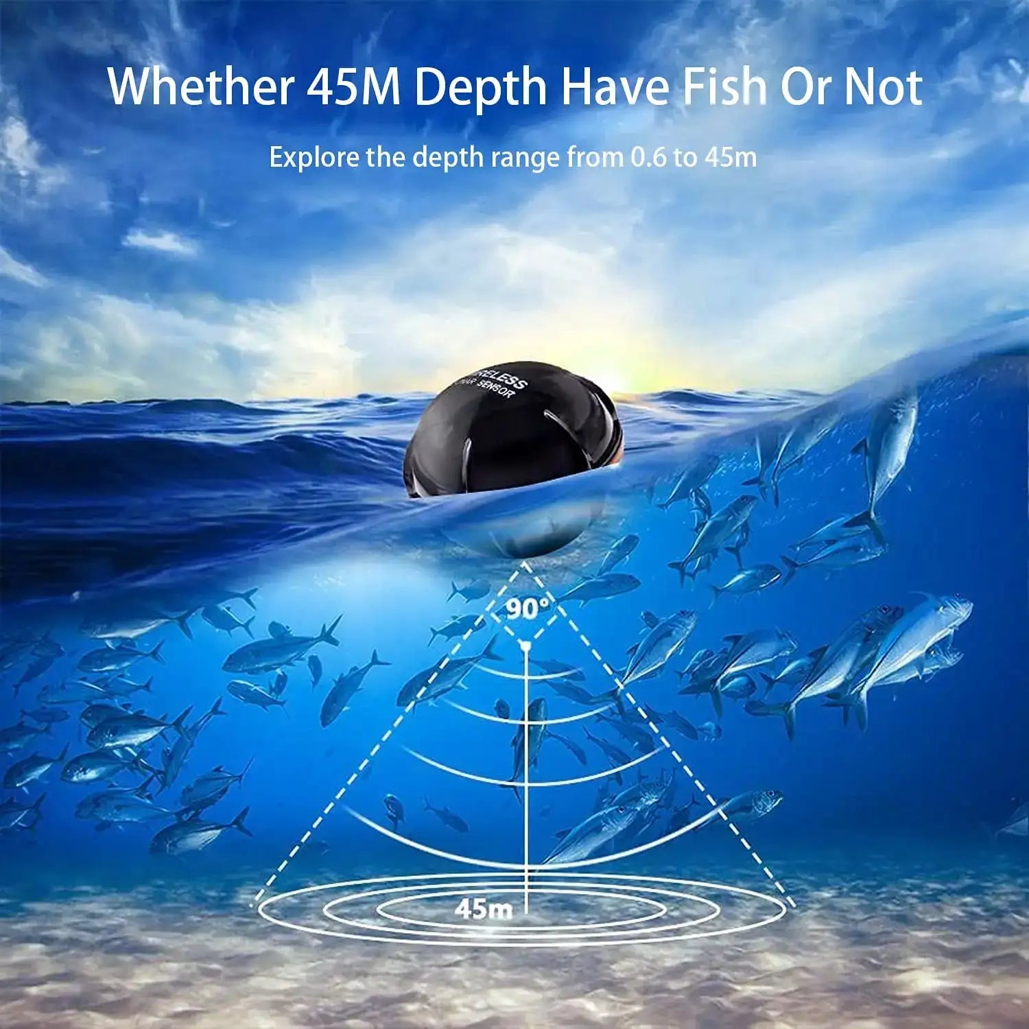 Portable Wireless Fish Finder – Sonar Fishing Alert & Underwater Echo Sounder for Accurate Fish Detection - Moss Roze
