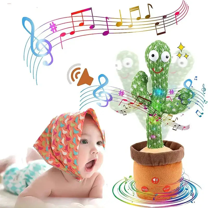 Dancing Talking Cactus Mimicking Baby Toy, Talking Repeat Singing Toy – Repeats Talking, Sings & Dances