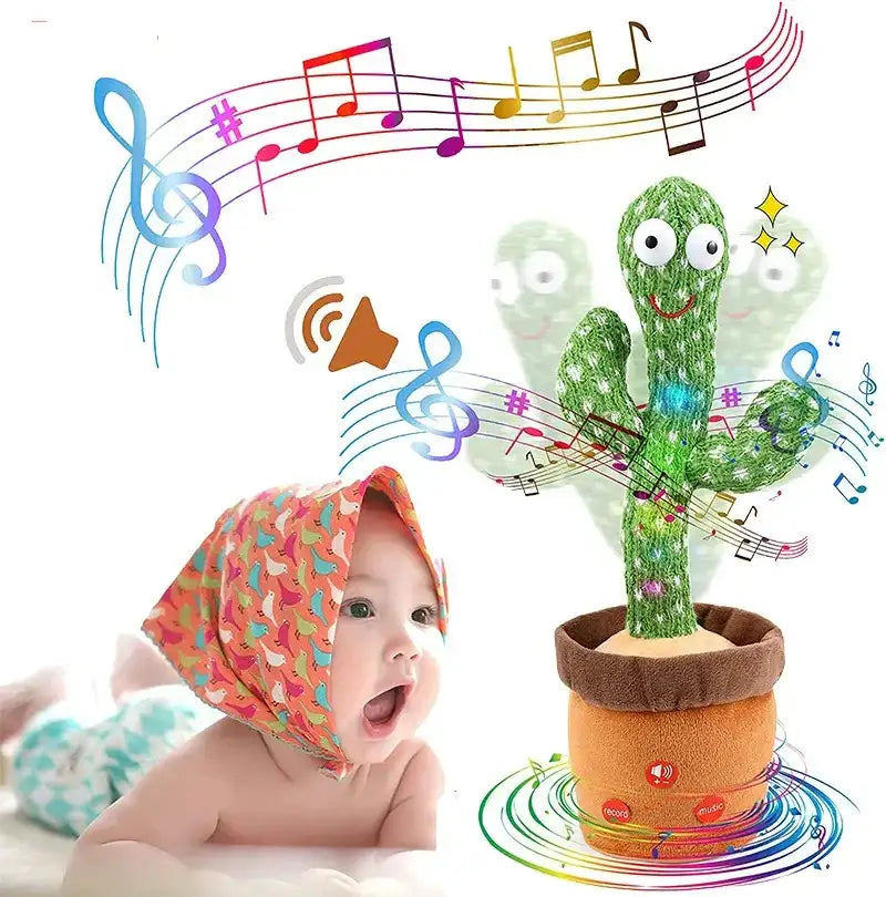 Dancing Talking Cactus Mimicking Baby Toy, Talking Repeat Singing Toy – Repeats Talking, Sings & Dances