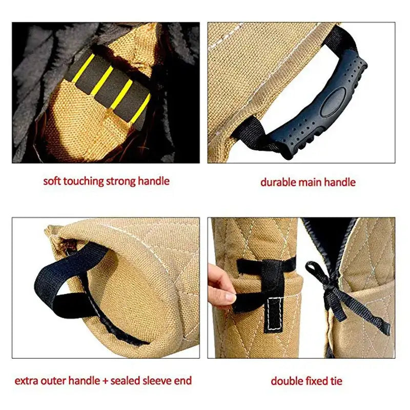 Durable Jute Dog Bite Training Sleeve – Thick Arm Protector with Handle