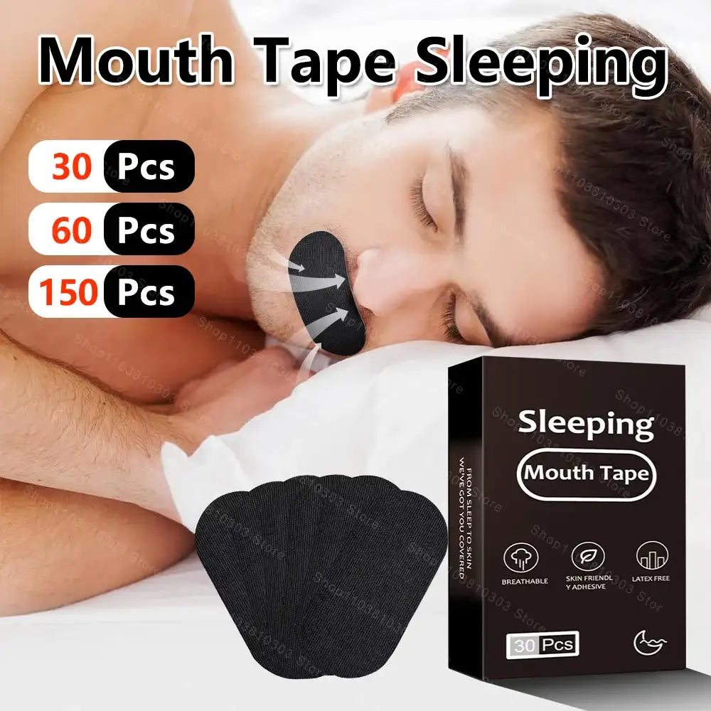 30/90/300 Pcs Anti-Snoring Mouth Tape – Hypoallergenic Sleep Strips to Prevent Snoring