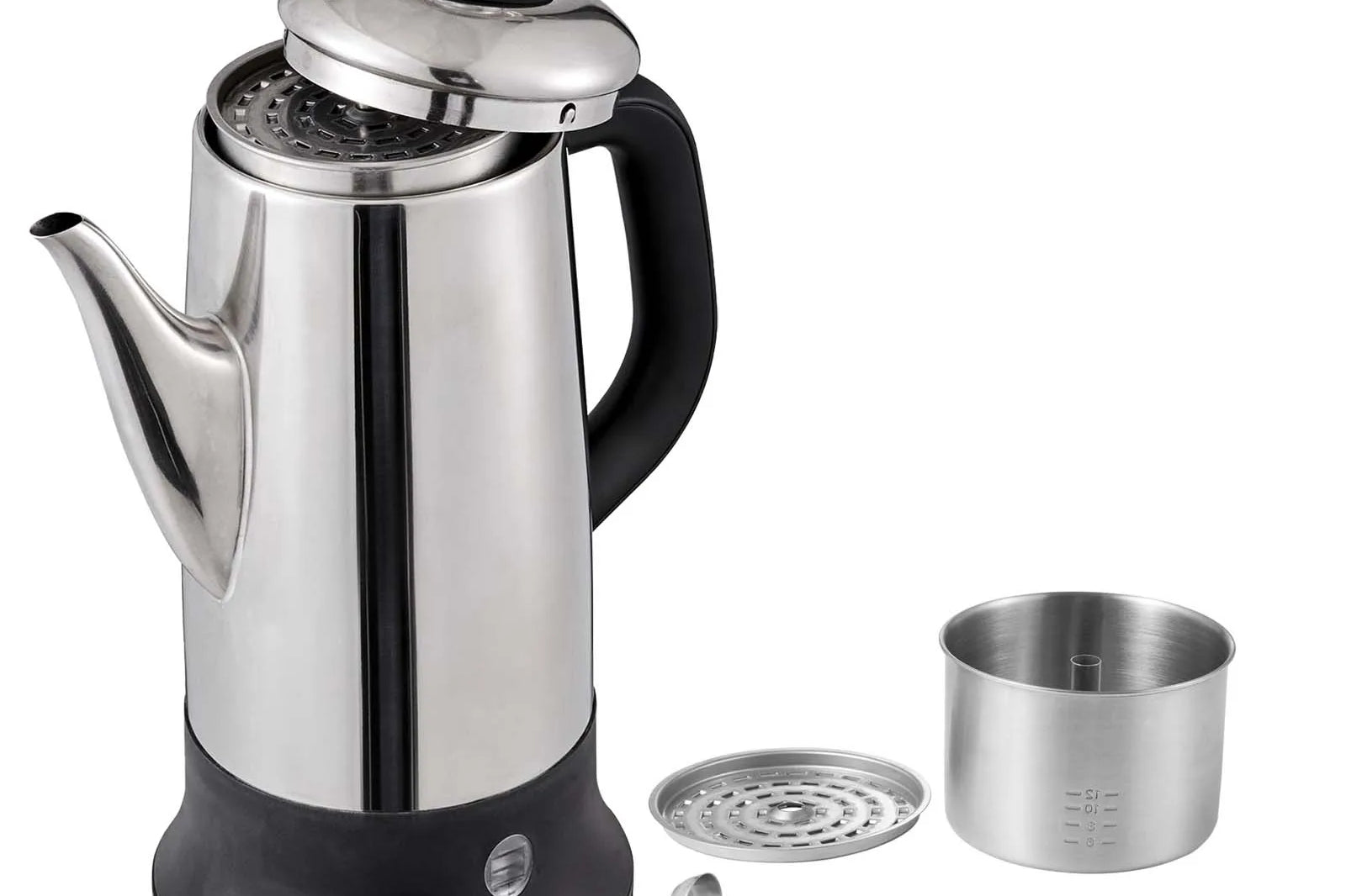 12-Cup Electric Coffee Percolator – 304 Stainless Steel Coffee Maker with Keep-Warm Function, 1000W Fast Brew, 1.8L Capacity |Best New Year Gift - Moss Roze