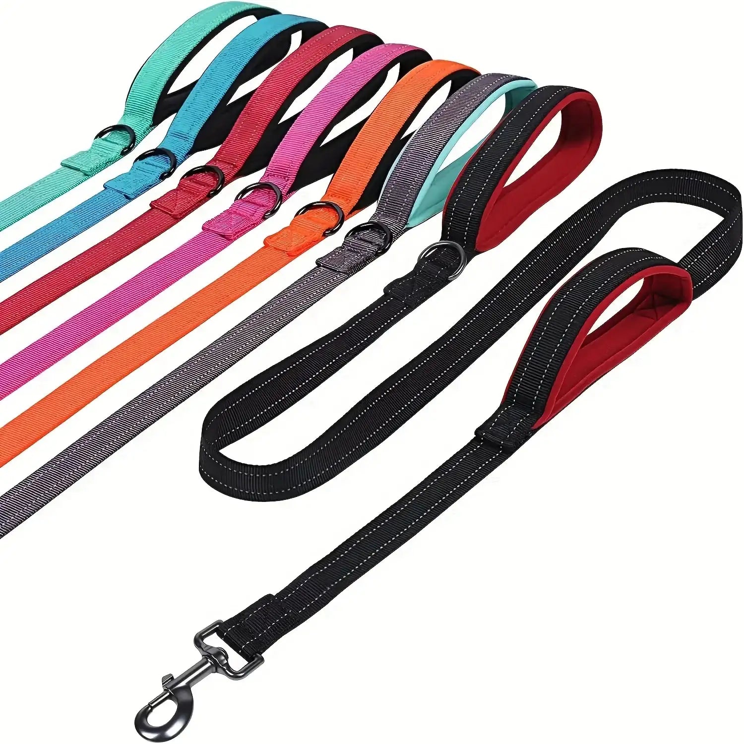 All Season Heavy Duty Dual Handle Dog Leash – Outdoor Travel Training Lead for Greater Control and Safety