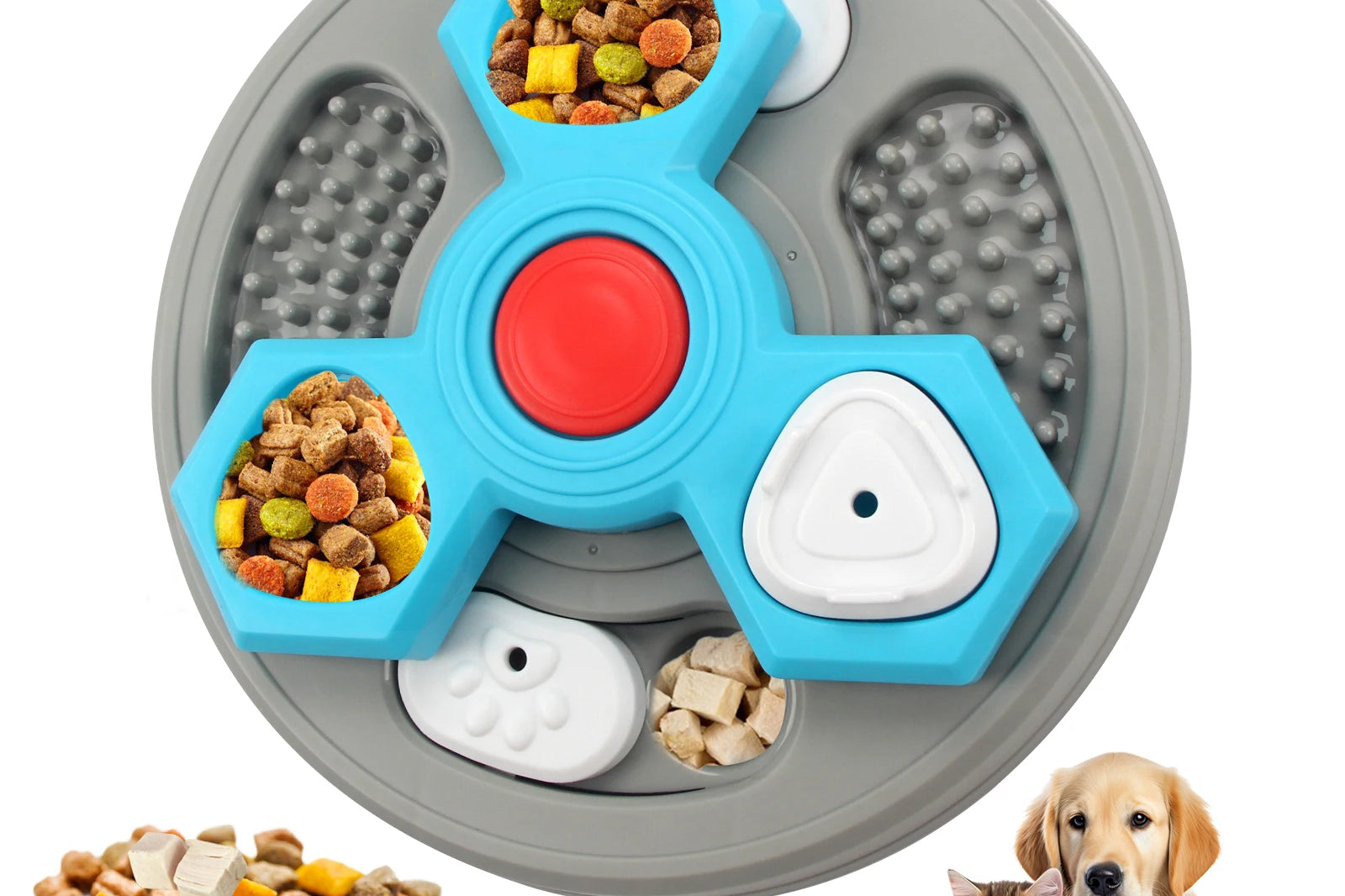 2-Layer Interactive Dog Puzzle Feeder – Slow Food Dispenser & Lick Plate for IQ Training - Moss Roze