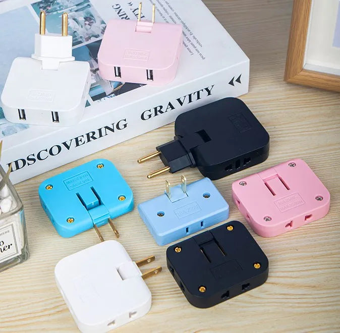 3-in-1 US Plug Rotatable Socket Converter – Compact Multi-Plug Adapter (180° Rotation) - Moss Roze