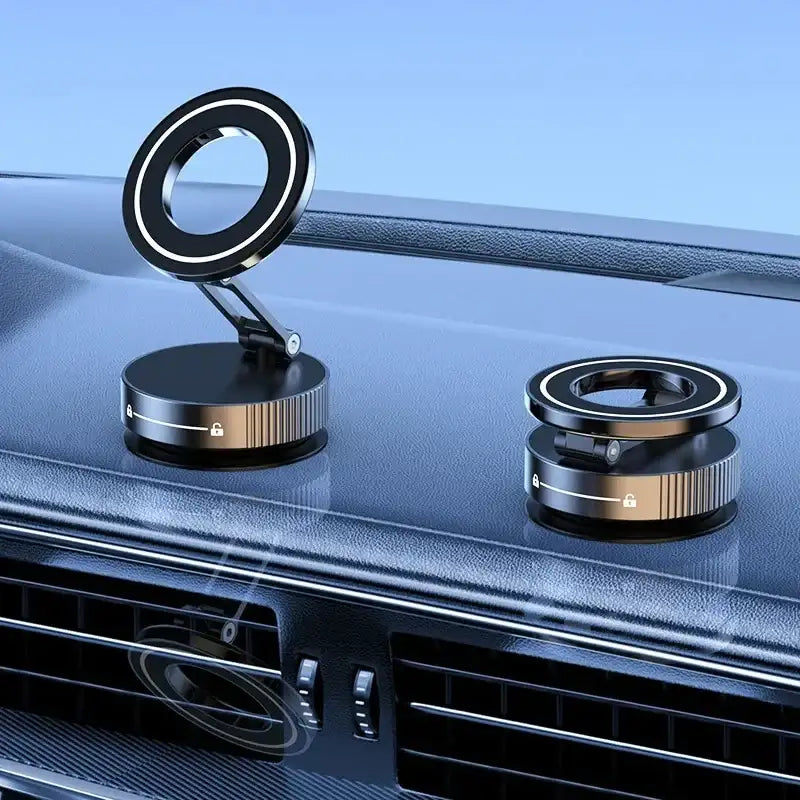 360° Magnetic Phone Holder – Foldable Car & Desk Mount with Strong Magnet and Vacuum Suction