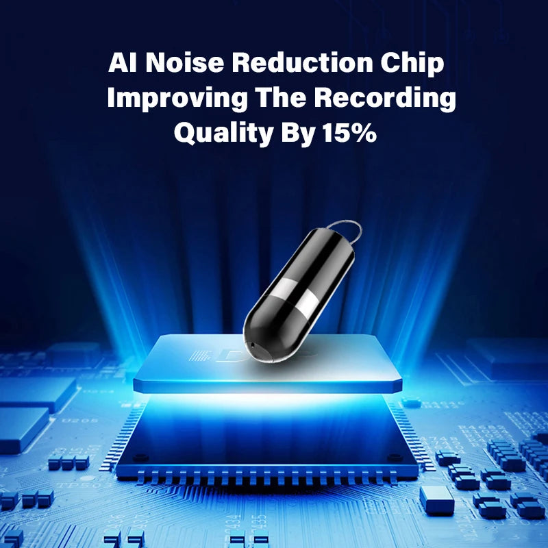 Mini Voice Activated Recorder – Digital Audio Recording Device, Professional Dictaphone & Listening Micro Recorder | Keychain & Pendant Design - Moss Roze