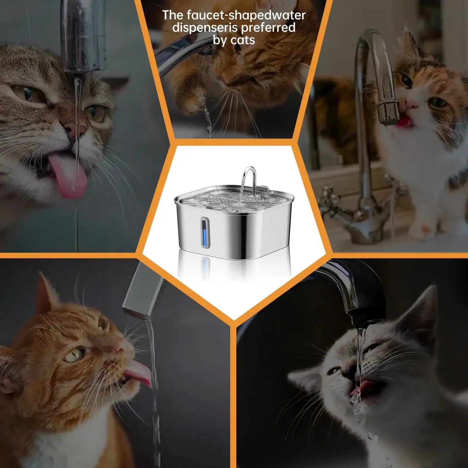 7L Stainless Steel Cat & Dog Water Fountain – Large Capacity Silent Automatic Pet Drinking Bowl