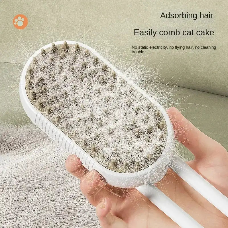 Steamy Electric Pet Brush 3-in-1 – Spray, Massage