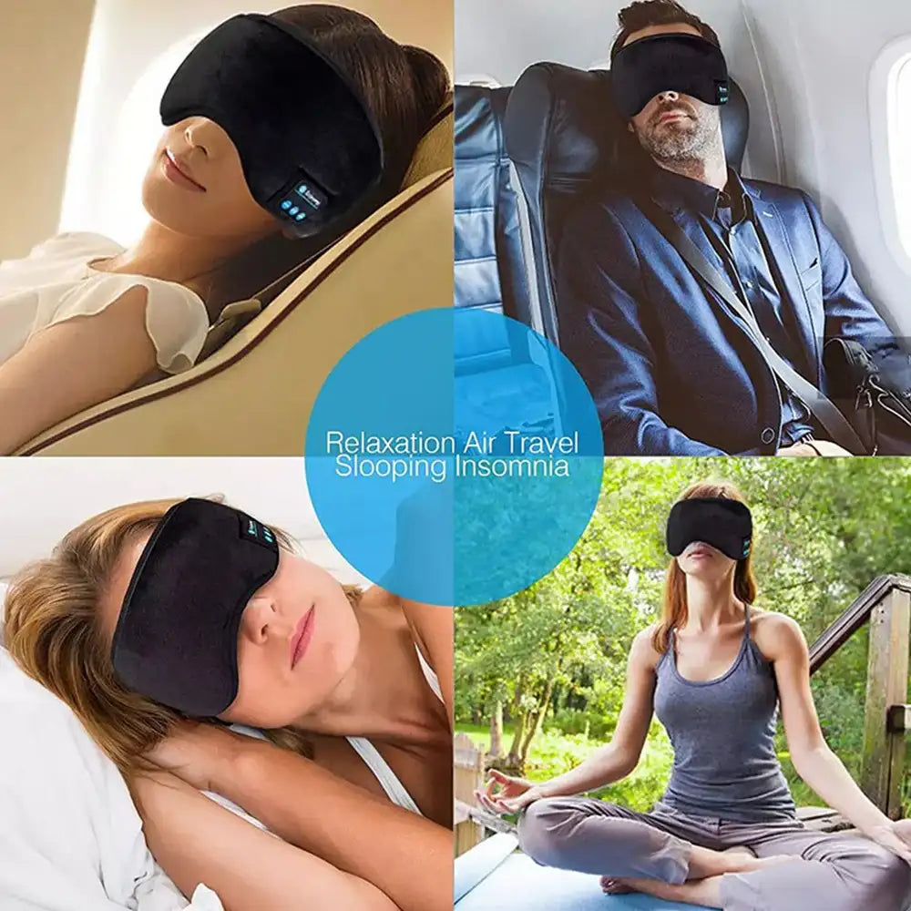 3D Smart Sleep Bluetooth Headphones Eye Mask – Wireless Music Headband for Sleeping, Relaxation & Travel