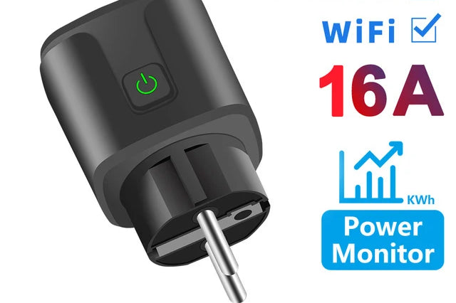 20A WiFi Smart Plug | Smart Socket with Power Monitoring, App Remote Control, Alexa & Google Voice Control | Tuya Smart Life EU/US Plug - Moss Roze