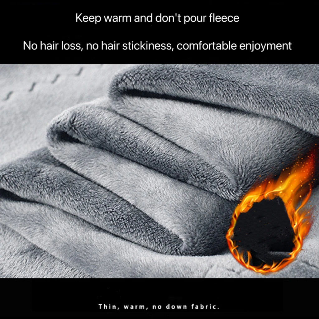 Men’s V-Neck Velvet Thermal Top | Thick Warm Fleece-Lined Long Sleeve Shirt Winter Base Layer M–4XL – Ideal Christmas Gift - Moss Roze