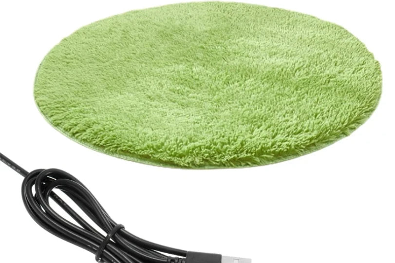 USB Electric Heated Pet Blanket Pad | Waterproof Plush Heating Mat for Cats & Small Dogs | Anti-Slip, Fast Heat Pet Bed Warmer, Best Winter Pet Gadget - Moss Roze