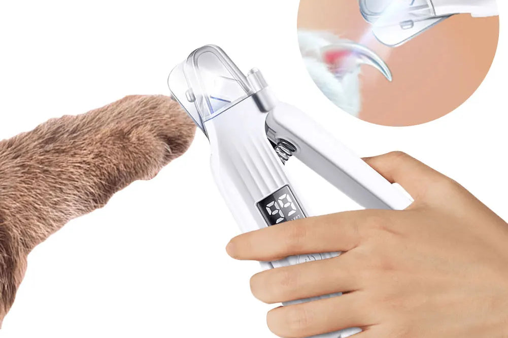 2-in-1 Electric Dog Nail Grinder & Clipper with LED Lights - Moss Roze