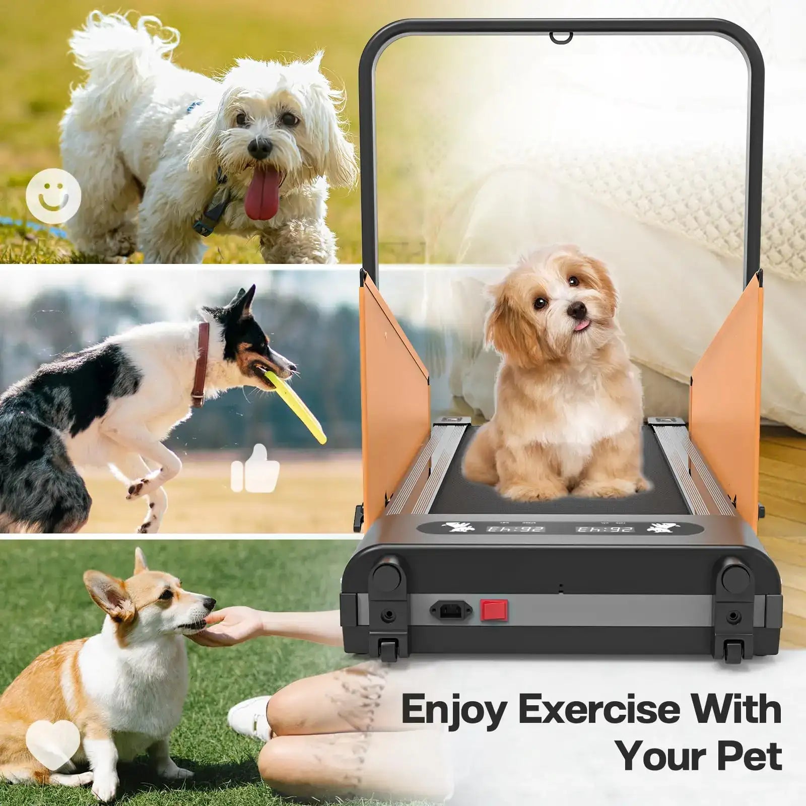 Foldable Dog Treadmill for Small & Medium Dogs – 2.5HP Pet Running Machine