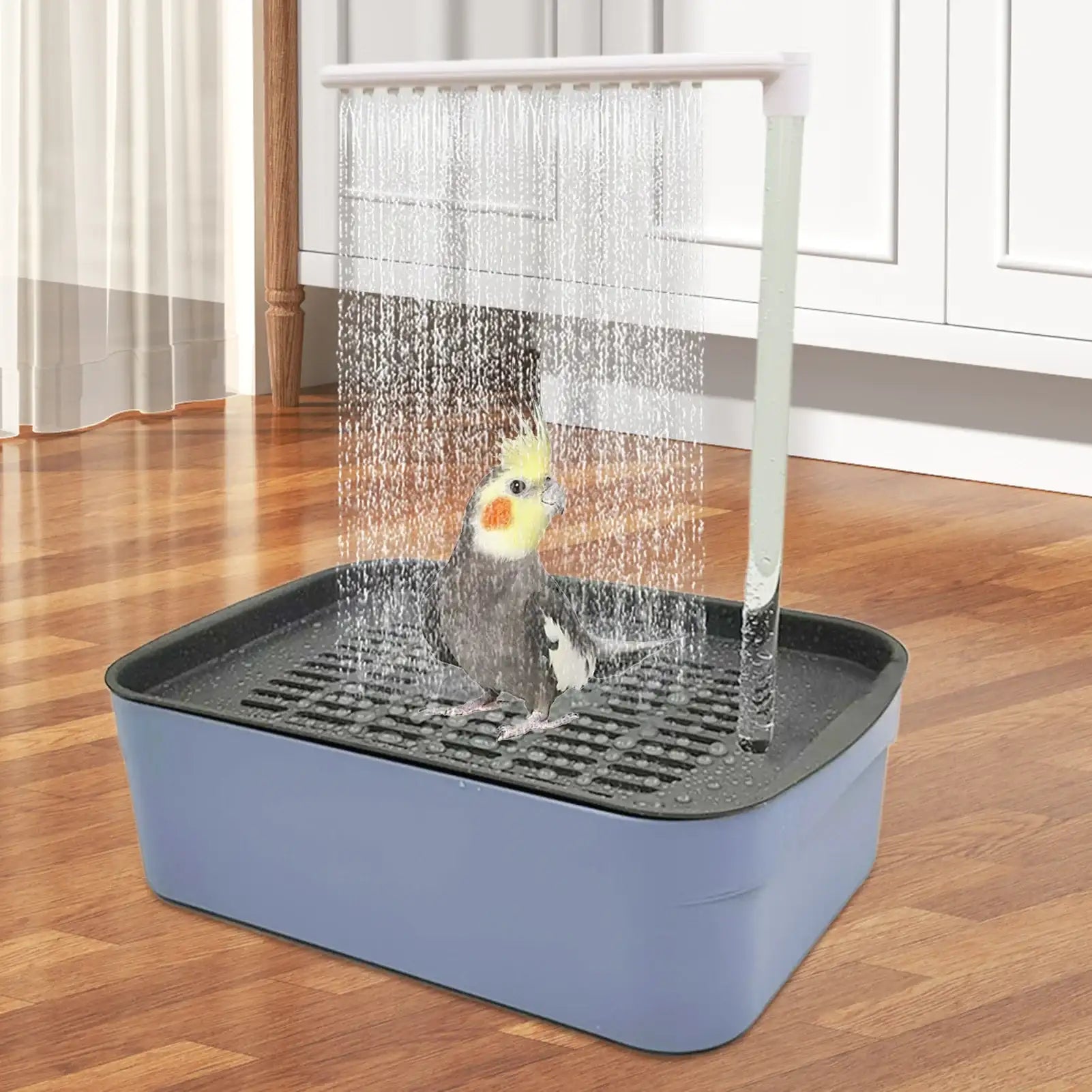 Automatic Parrot Bird Bath – Circulating Water Shower Bathtub for Pet Bird