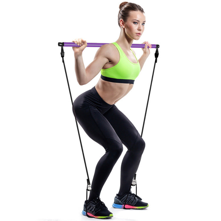 Multifunctional Pilates Bar & Chest Expander | Elastic Resistance Fitn ...