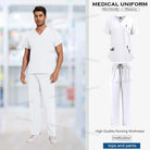 Unisex Nursing Scrubs Set – Anti-Wrinkle Medical Uniform for Doctors, Nurses & Hospital Staff - Moss Roze