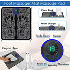 Electric Foot Massager Pad – Portable EMS Muscle Stimulator for Relaxation, Pain Relief & Fitness
