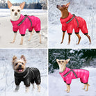 Super Warm Winter Dog Jacket with Harness – Waterproof Hooded Pet Coat for Small & Medium Dogs, French Bulldog, Chihuahua, All types of Dogs - Moss Roze