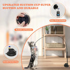 Interactive Cat Teaser Toy with Suction Cup – Feather Wand & Bell Pole for Active Play