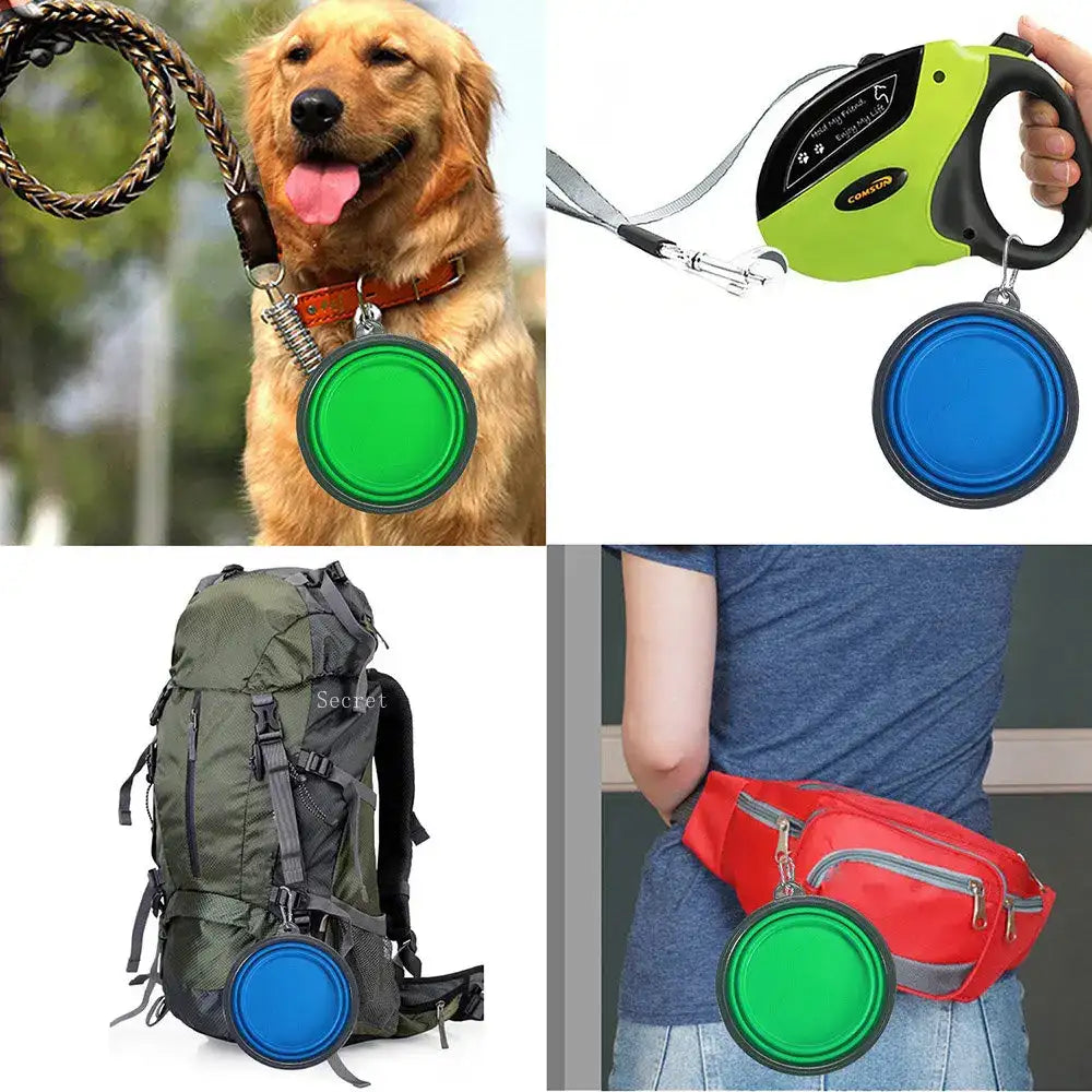 Collapsible Silicone Dog Food and Water Bowl