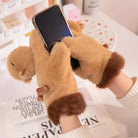 Cute Capybara & Penguin Plush Gloves with Hat & Scarf | Soft Warm Winter Fleece Mittens – Perfect Christmas & New Year Gift | Best Winter Apparel - Moss Roze