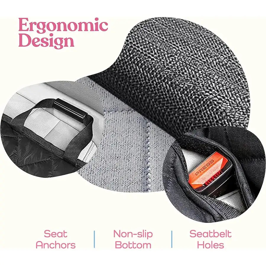 Waterproof Pet Car Seat Cover with Gray Edging – Stain-Resistant, Machine Washable & Easy to Maintain