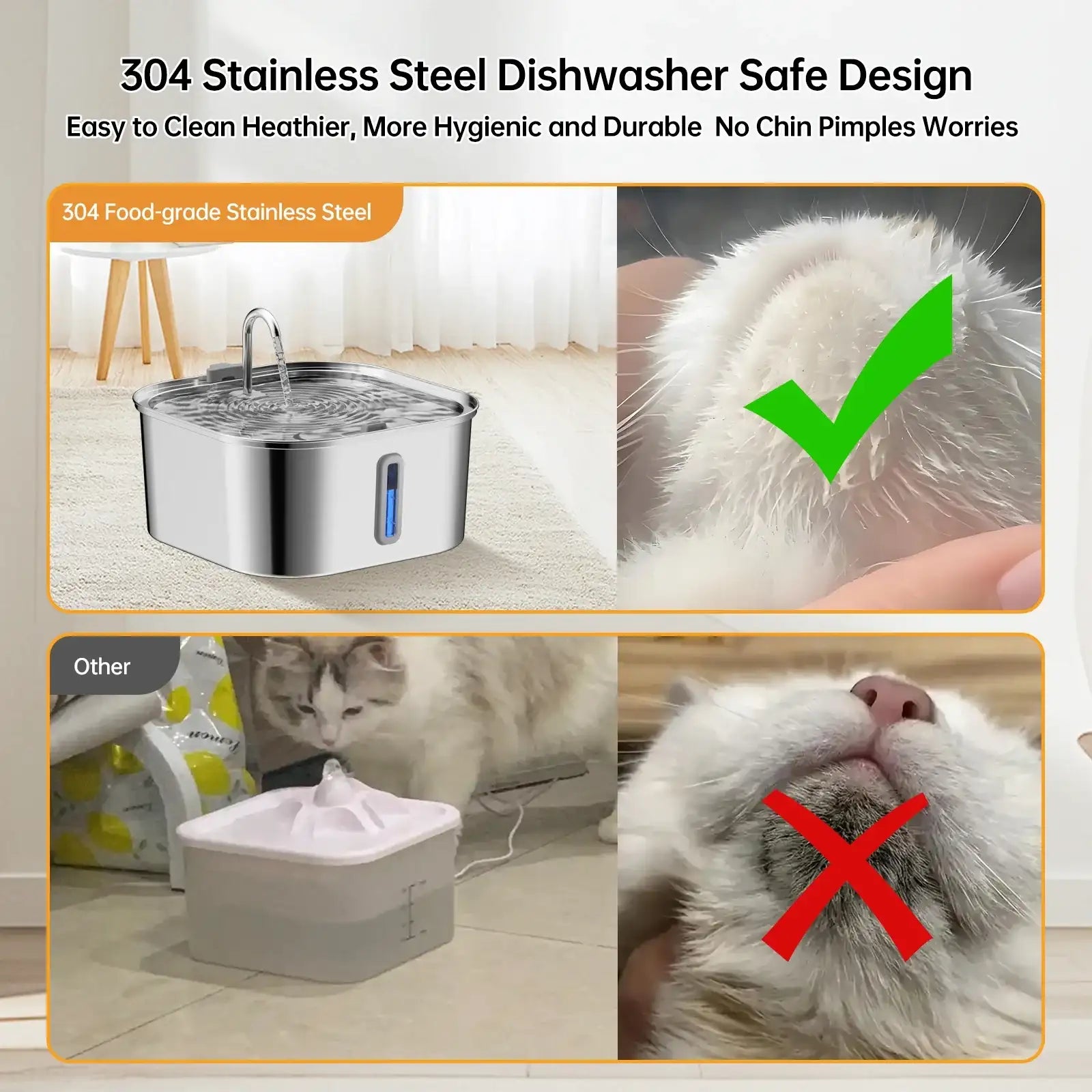 7L Stainless Steel Cat & Dog Water Fountain – Large Capacity Silent Automatic Pet Drinking Bowl