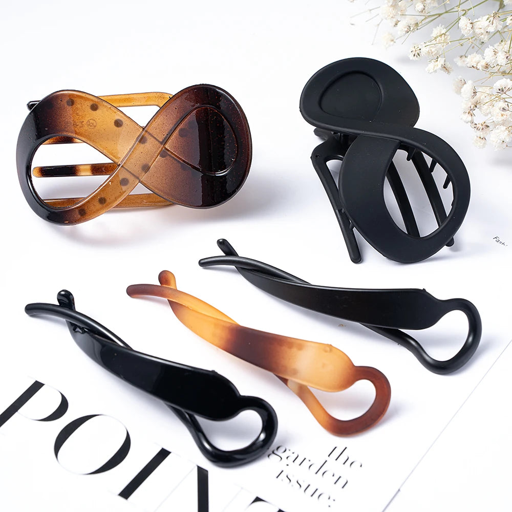 Large Seamless Duckbill Hair Claw Clip for Women | Non-Slip Plastic Hair Clamp for Thick or Fine Hair, Simple Styling Tool Hair Accessories - Moss Roze