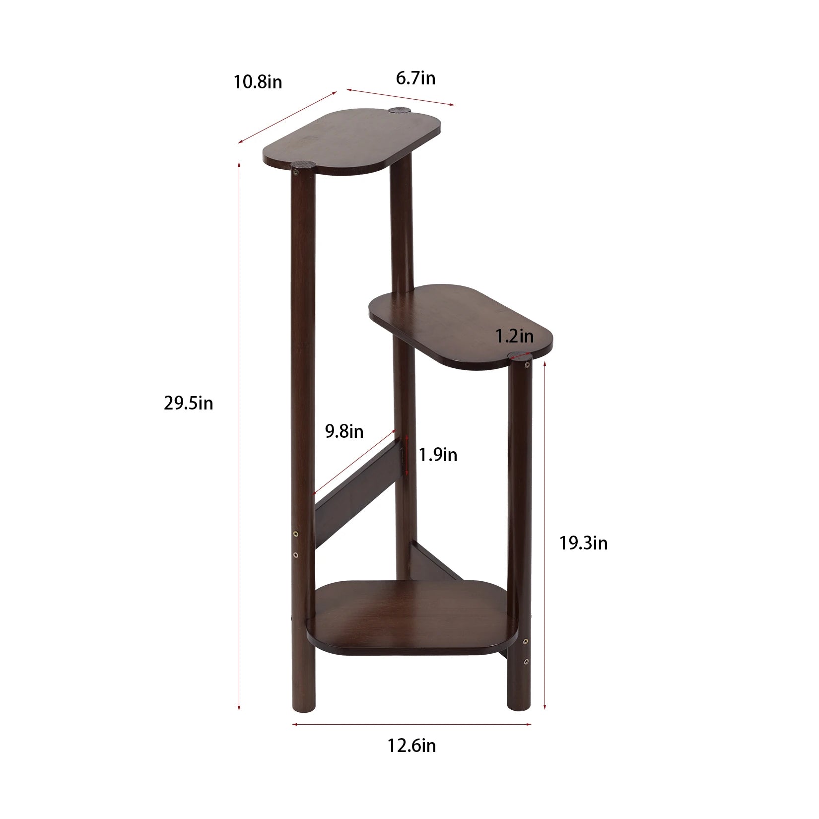 3 Tier Bamboo Tall Corner Plant Stand – Multi-Layer Indoor & Outdoor Plant Rack for Balcony, Garden, Patio, and Living Room - Moss Roze