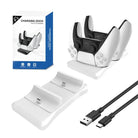 Dual Controller Charging Station for PlayStation 5 – Fast Charging Dock with AC Adapter 5V 1.2A, Wireless Type-C Charger Stand for PS5 Controllers - Moss Roze