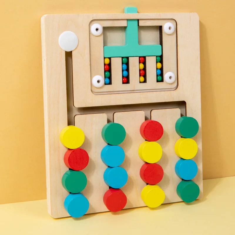 Montessori Wooden Color Matching Puzzle | Preschool Learning Logic Game for Kids Ages 2–10 | Educational Brain Teaser Toy for Boys & Girls - Moss Roze