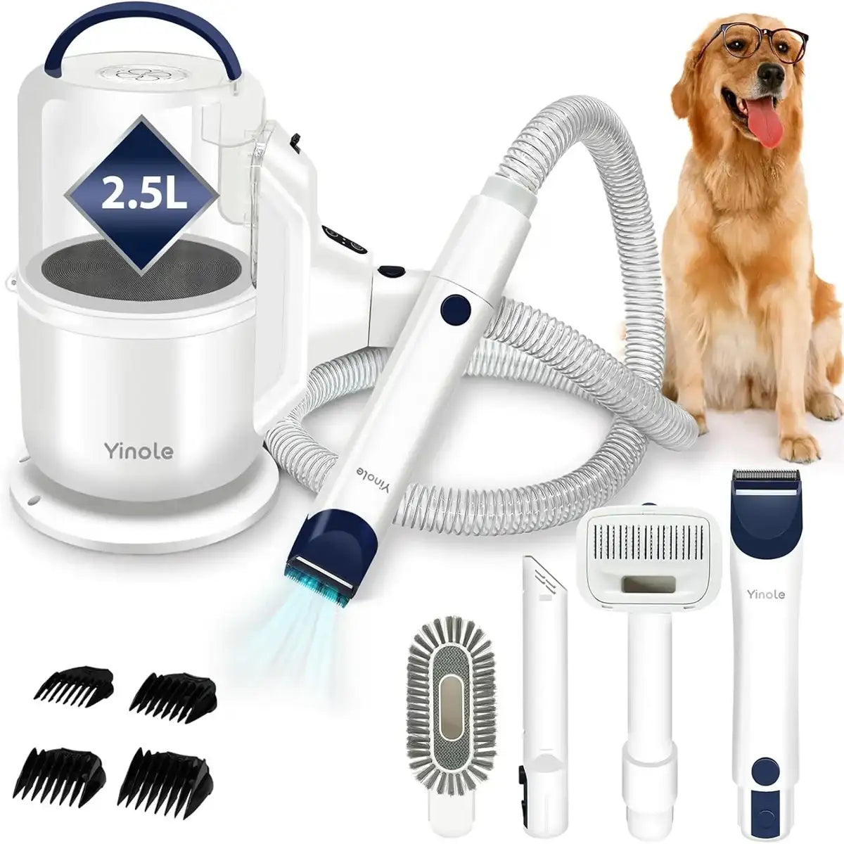 2.5L Dog Grooming Vacuum Kit – Low-Noise Pet Clipper with Deshedding & Cleaning Tools