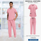 Unisex Nursing Scrubs Set – Anti-Wrinkle Medical Uniform for Doctors, Nurses & Hospital Staff - Moss Roze
