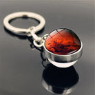 Galaxy Planet Keychain with Glass Ball Pendant | Earth Moon Solar System Key Ring for Bags, Vintage Starry Sky Universe Accessory - Moss Roze