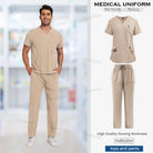 Unisex Nursing Scrubs Set – Anti-Wrinkle Medical Uniform for Doctors, Nurses & Hospital Staff - Moss Roze