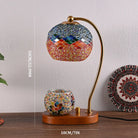 Bohemian Style Hand-Colored Glass Bedside Lamp – 3-Color Retro Table Light