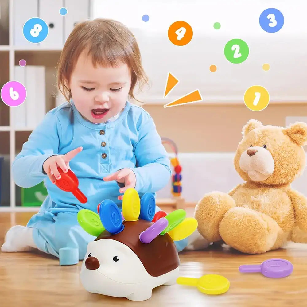 Hedgehog Montessori Educational Toy – Fine Motor Skills, Counting & Color Learning Game for Toddlers
