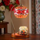 Bohemian Style Hand-Colored Glass Bedside Lamp – 3-Color Retro Table Light