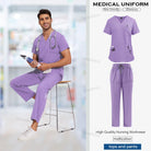 Unisex Nursing Scrubs Set – Anti-Wrinkle Medical Uniform for Doctors, Nurses & Hospital Staff - Moss Roze