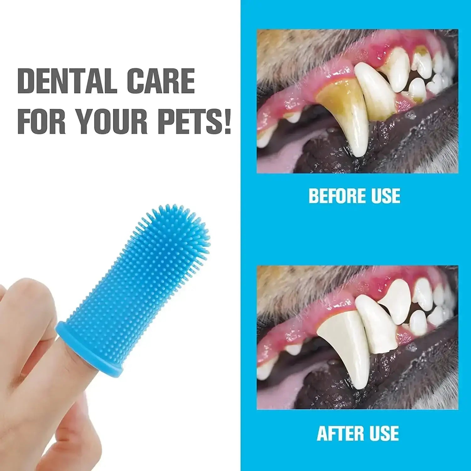 3/1pcs Pet Finger Toothbrush – Soft Silicone Pet Teeth Cleaner