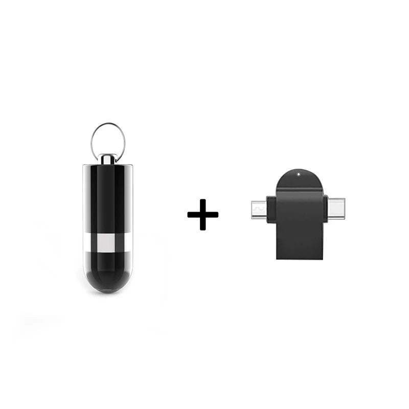 Mini Voice Activated Recorder – Digital Audio Recording Device, Professional Dictaphone & Listening Micro Recorder | Keychain & Pendant Design - Moss Roze