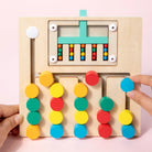 Montessori Wooden Color Matching Puzzle | Preschool Learning Logic Game for Kids Ages 2–10 | Educational Brain Teaser Toy for Boys & Girls - Moss Roze