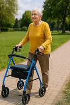 Lightweight Folding Steel Rollator Walker with Seat – 6” Wheels, Adjustable Handles & Locking Brakes | FSA/HSA Eligible