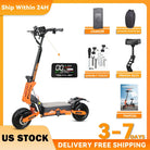 5600W Dual Motor Electric Scooter for Adults – 46MPH Top Speed, 60V 27Ah Battery, 11-Inch Off-Road Tires, Foldable with Seat
