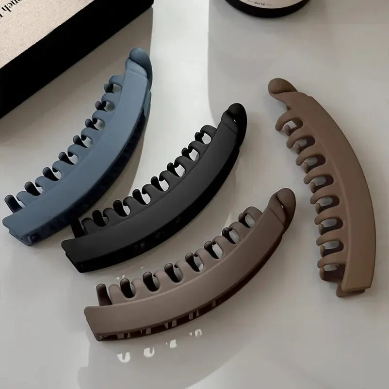 5PCS Large Banana Hair Clips for Women, 5-Inch Non-Slip Banana Barrettes for Thin, Fine & Thick Hair | Strong Hold Hair Styling Clips - Moss Roze